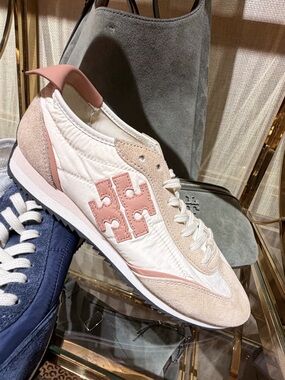 Tory Burch Women's Vintage Nylon Runner unisex rose pink light. new
